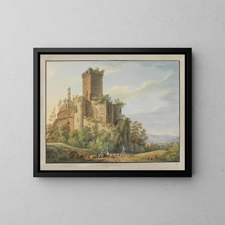 Château de Rötteln près de Lörrach - Philipp Jakob Becker — kehystetty taideteos seinällä