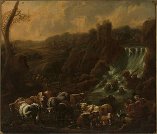 Bétail au bord de la cascade - Philipp Peter Roos — näkymä teoksesta