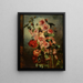 Nature morte aux roses trémières et aux coquelicots - Philippe Rousseau — kehystetty taideteos seinällä