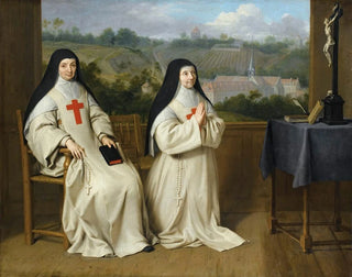 Portaittiäide Agnèsin ja sisar Angélique de l'abbaye de Port-Royal-des-Champs - Philippe de Champaigne — näkymä teoksesta