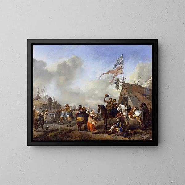 Eräleiri - Philips Wouwerman — kehystetty taideteos seinällä