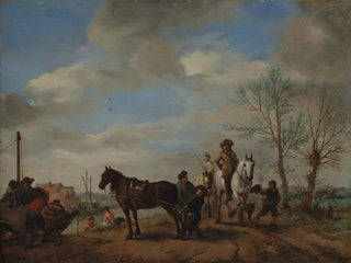 Mies ja nainen hevosella - Philips Wouwerman — näkymä teoksesta