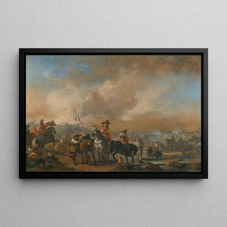 Philips Wouwerman - Cavalry On The Move A Fortification Under Siege Beyond.webp