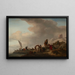 Kalastajien, jotka purkavat saaliinsa rannalle - Philips Wouwerman — kehystetty taideteos seinällä