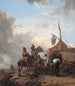 Soldats faisant la fête avec une servante devant une tente - Philips Wouwerman — näkymä teoksesta