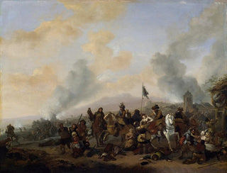Sotilaita ryöstämässä kylää - Philips Wouwerman — näkymä teoksesta