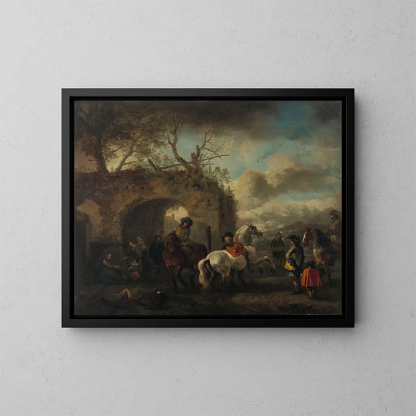 L'École d'équitation - Philips Wouwerman — kehystetty taideteos seinällä