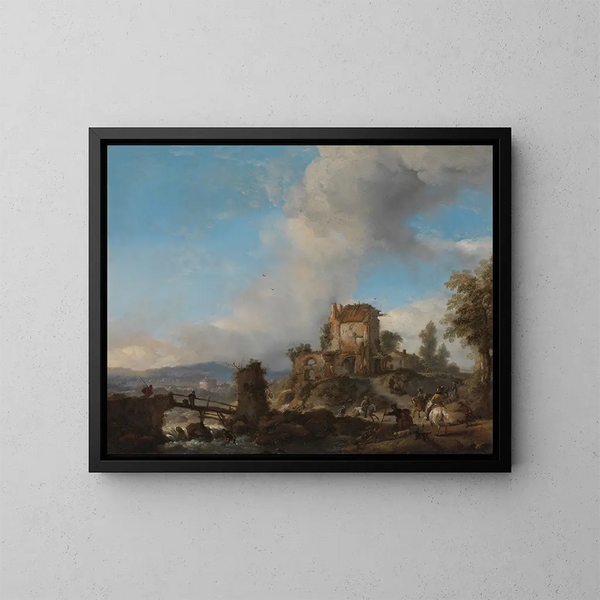La Chasse au cerf - Philips Wouwerman — kehystetty taideteos seinällä
