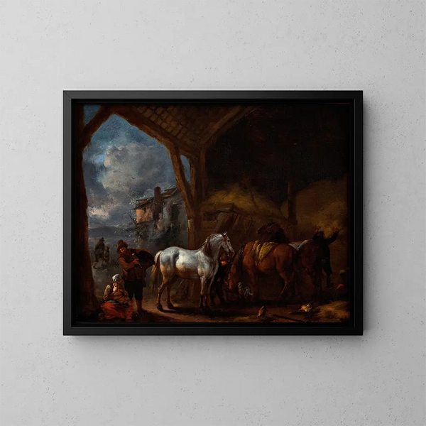 L:n talli - Philips Wouwerman — kehystetty taideteos seinällä