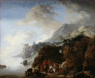 Philips Wouwerman - Travelers Awaiting a Ferry.webp