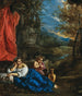 Flore et l'enfant Bacchus dans un paysage boisé - Pier Francesco Mola — näkymä teoksesta