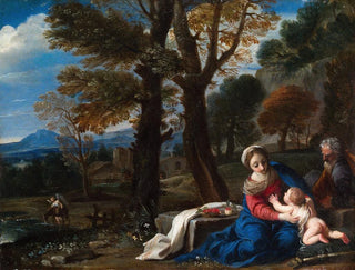 Le repos pendant la fuite en Égypte - Pier Francesco Mola — näkymä teoksesta
