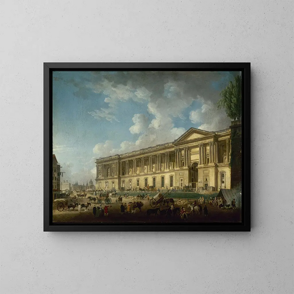 La colonnade du Louvre nouvellement dégagée - Pierre-Antoine Demachy — kehystetty taideteos seinällä