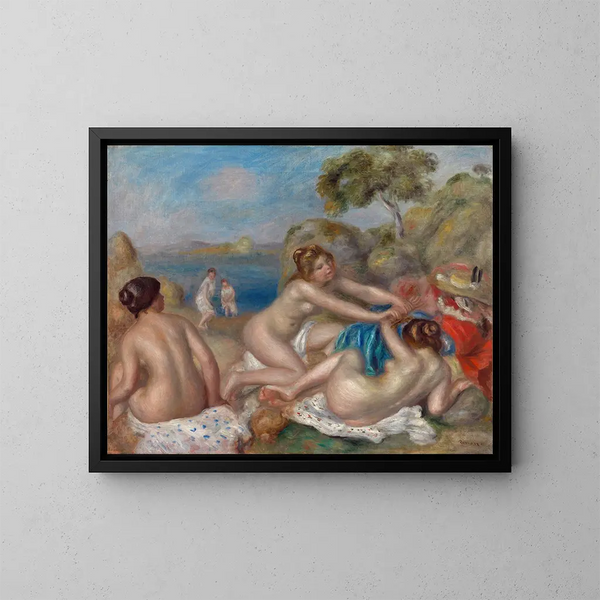 Uiminen ja rapu - Pierre-Auguste Renoir — kehystetty taideteos seinällä