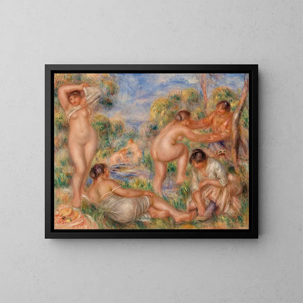 Ryhmä uimarit - Pierre-Auguste Renoir — kehystetty taideteos seinällä