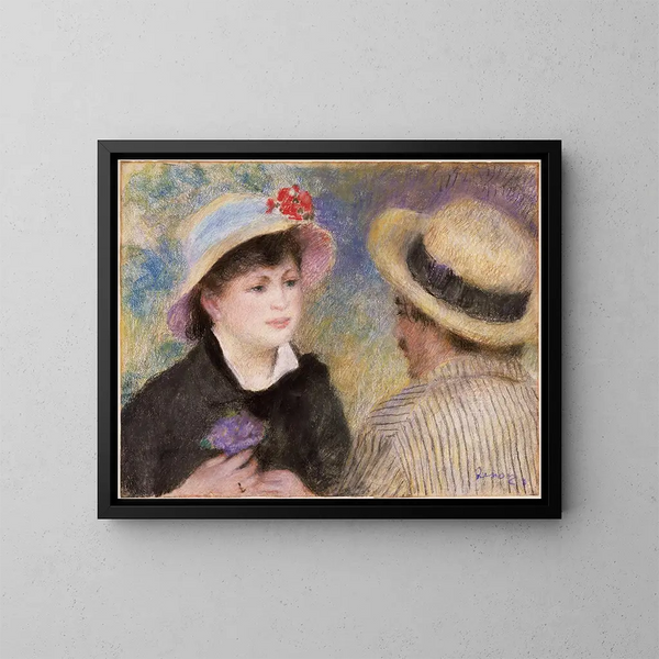 Pariskunta veneessä - Pierre-Auguste Renoir — kehystetty taideteos seinällä