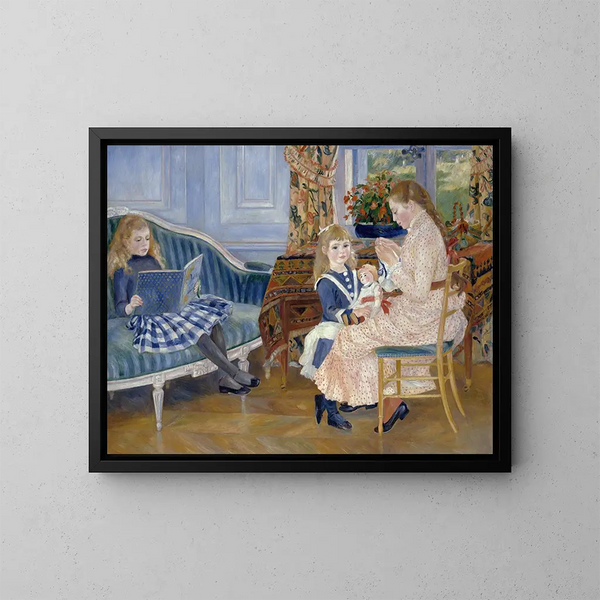 L'Après-midi des enfants à Wargemont - Pierre-Auguste Renoir — kehystetty taideteos seinällä