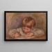 Claude Renoirin maalaus kirjoittamassa - Pierre-Auguste Renoir — kehystetty taideteos seinällä