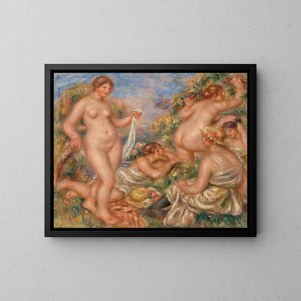 Composition cinq baigneuses - Pierre-Auguste Renoir — kehystetty taideteos seinällä