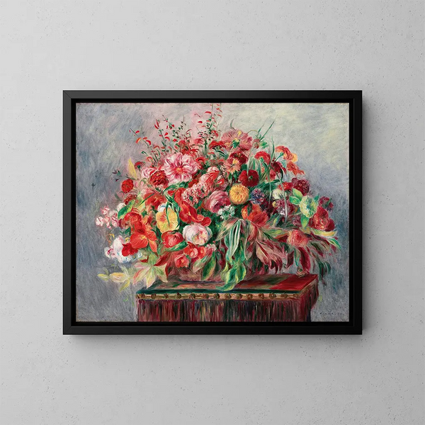 Kukkaruukku kukkia - Pierre-Auguste Renoir — kehystetty taideteos seinällä
