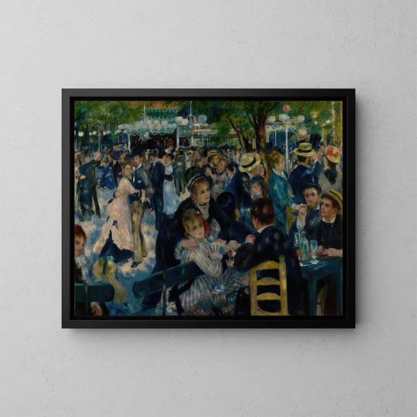 Danse au Moulin de la Galette - Pierre-Auguste Renoir — kehystetty taideteos seinällä