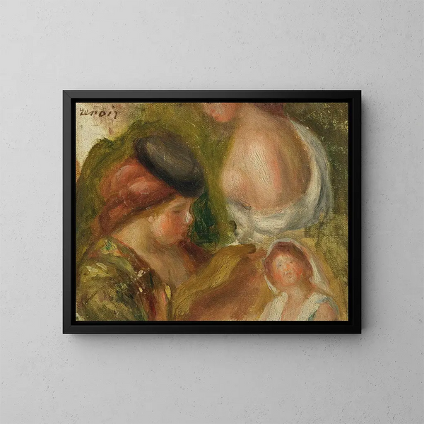 Naisstudies - Pierre-Auguste Renoir — kehystetty taideteos seinällä