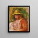 Femme au chapeau - Pierre-Auguste Renoir — kehystetty taideteos seinällä
