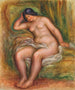 Femme nue assise appuyée sur un coussin vert Nu assis - Pierre-Auguste Renoir — näkymä teoksesta
