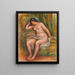 Femme nue assise appuyée sur un coussin vert Nu assis - Pierre-Auguste Renoir — kehystetty taideteos seinällä