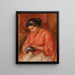 Girl Darning Femme reprisant - Pierre-Auguste Renoir — kehystetty taideteos seinällä