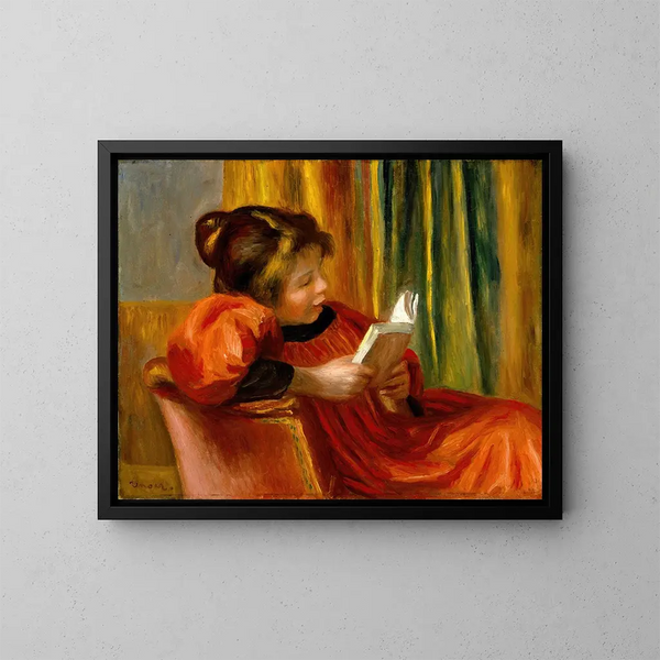 Tyttö lukemassa - Pierre-Auguste Renoir — kehystetty taideteos seinällä
