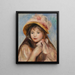 Girl with Pink Bonnet Jeune fille au chapeau rose - Pierre-Auguste Renoir — kehystetty taideteos seinällä