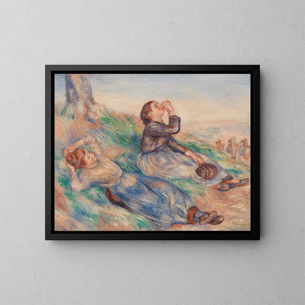 Sadonkorjaajat - Pierre-Auguste Renoir — kehystetty taideteos seinällä