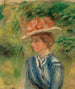 Nuori nainen kukkahatulla - Pierre-Auguste Renoir — näkymä teoksesta