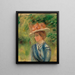 Nuori nainen kukkahatulla - Pierre-Auguste Renoir — kehystetty taideteos seinällä