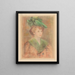 Dame au chapeau vert - Pierre-Auguste Renoir — kehystetty taideteos seinällä