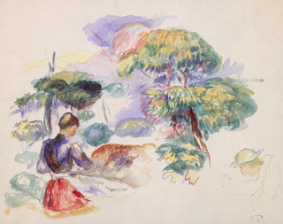 Maisema tytön kanssa - Pierre-Auguste Renoir — näkymä teoksesta