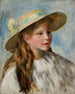 Little Girl With A Hat Jeune Fille Au Chapeau - Pierre-Auguste Renoir — näkymä teoksesta