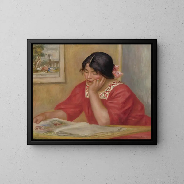 Lontine lisant - Pierre-Auguste Renoir — kehystetty taideteos seinällä