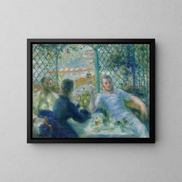 Lounas ravintolassa Fournaise - Pierre-Auguste Renoir — kehystetty taideteos seinällä