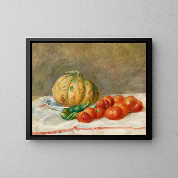 Melon ja tomaateista - Pierre-Auguste Renoir — kehystetty taideteos seinällä