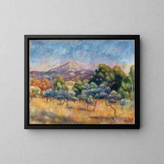 Mont Sainte-Victoire - Pierre-Auguste Renoir — kehystetty taideteos seinällä