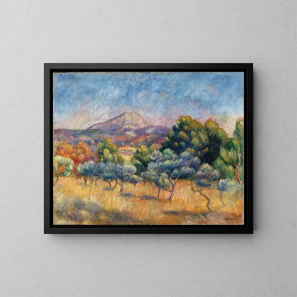 Mont Sainte-Victoire - Pierre-Auguste Renoir — kehystetty taideteos seinällä