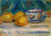 Luonnonkuva: kolme sitruunaa ja kuppi - Pierre-Auguste Renoir — näkymä teoksesta