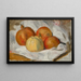 Pommes, päärynä ja granaattiomena kangasliinalla - Pierre-Auguste Renoir — kehystetty taideteos seinällä