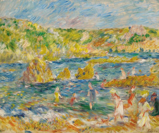 PierreAuguste Renoir - Rochers de Guernesey avec personnages plage  Guernesey.webp