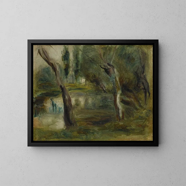 Saule au bord d'une mare - Pierre-Auguste Renoir — kehystetty taideteos seinällä
