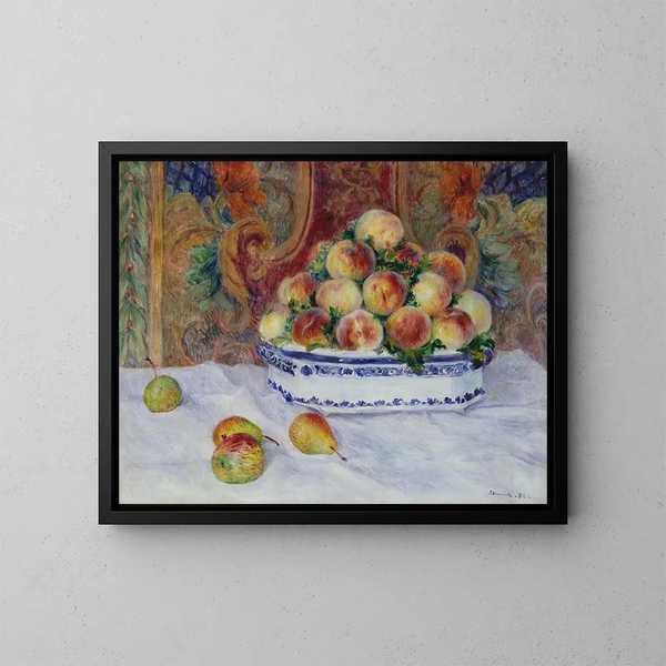 Luonnollinen kuolema persikoilla - Pierre-Auguste Renoir — kehystetty taideteos seinällä