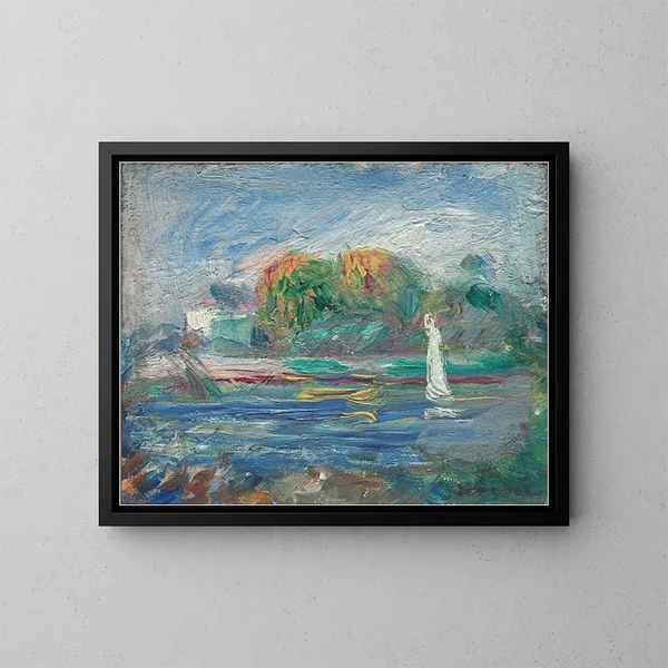 La rivière bleue - Pierre-Auguste Renoir — kehystetty taideteos seinällä