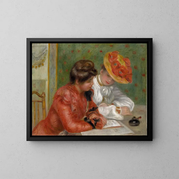 La Lettre - Pierre-Auguste Renoir — kehystetty taideteos seinällä